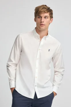 Camisa color crudo de poplin y corte regular con logo Rigby Go