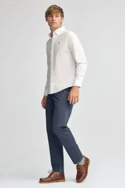 Camisa color crudo de poplin y corte regular con logo Rigby Go
