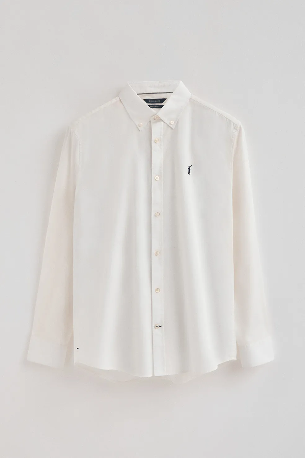 Camisa color crudo de poplin y corte regular con logo Rigby Go