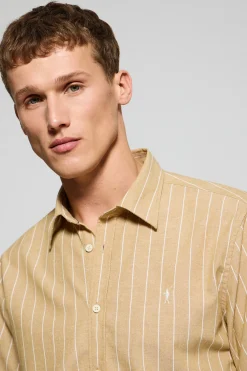 Camisa color mostaza St James a rayas regular fit con logo Rigby Go