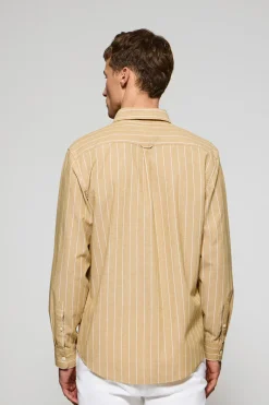 Camisa color mostaza St James a rayas regular fit con logo Rigby Go