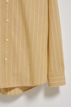 Camisa color mostaza St James a rayas regular fit con logo Rigby Go
