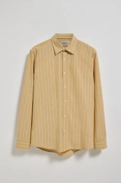 Camisa color mostaza St James a rayas regular fit con logo Rigby Go