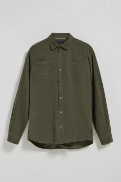 Camisa con bolsillos Massachusetts verde caqui y bordado Polo Club