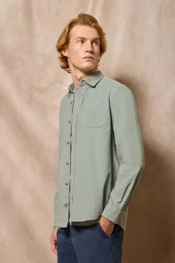 Camisa con bolsillos Massachusetts verde y bordado Polo Club