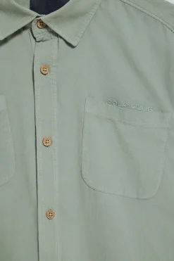 Camisa con bolsillos Massachusetts verde y bordado Polo Club