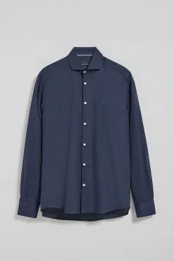 Camisa Cornell microestructura azul marino con bordado Rigby Go