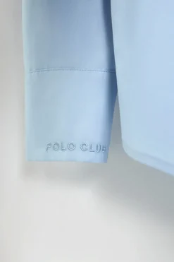 Camisa cruzada azul megan con detalles Polo Club