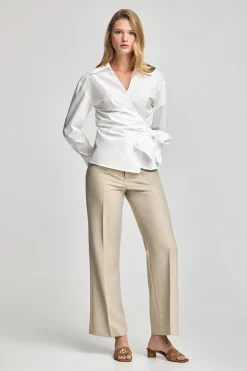 Camisa cruzada blanca megan con detalles Polo Club