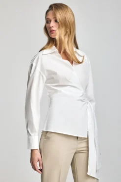 Camisa cruzada blanca megan con detalles Polo Club