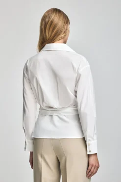 Camisa cruzada blanca megan con detalles Polo Club