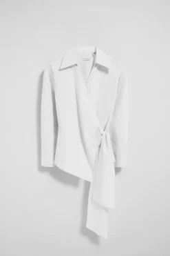 Camisa cruzada blanca megan con detalles Polo Club