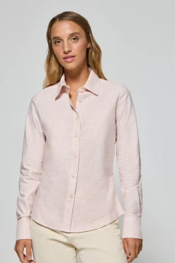 Camisa cuadro vichy rosa con logo bordado Polo Club