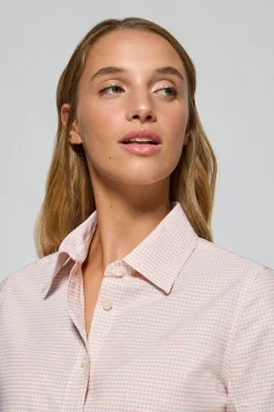 Camisa cuadro vichy rosa con logo bordado Polo Club