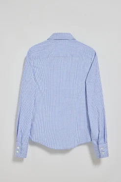 Camisa de cuadros vichy azules con logo bordado Rigby Go