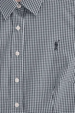 Camisa de cuadros vichy azul marino con logo Rigby Go