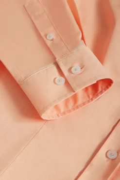 Camisa de popelín Slim Fit color melocotón con bordado Rigby Go