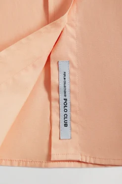 Camisa de popelín Slim Fit color melocotón con bordado Rigby Go