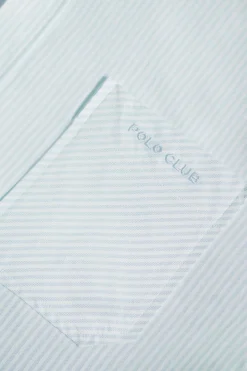 Camisa de rayas azul celeste Oxford y bordado Polo Club