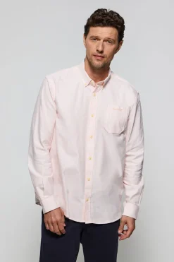 Camisa de rayas de color anaranjado Oxford y bordado Polo Club