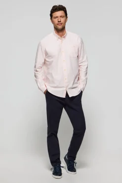 Camisa de rayas de color anaranjado Oxford y bordado Polo Club