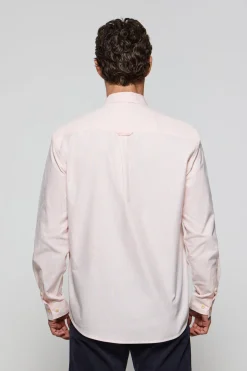 Camisa de rayas de color anaranjado Oxford y bordado Polo Club