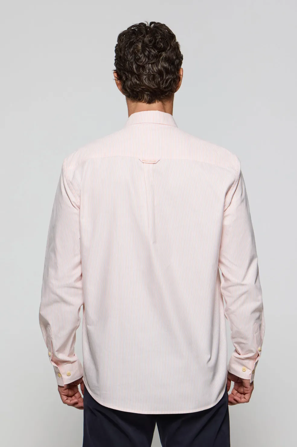Camisa de rayas de color anaranjado Oxford y bordado Polo Club