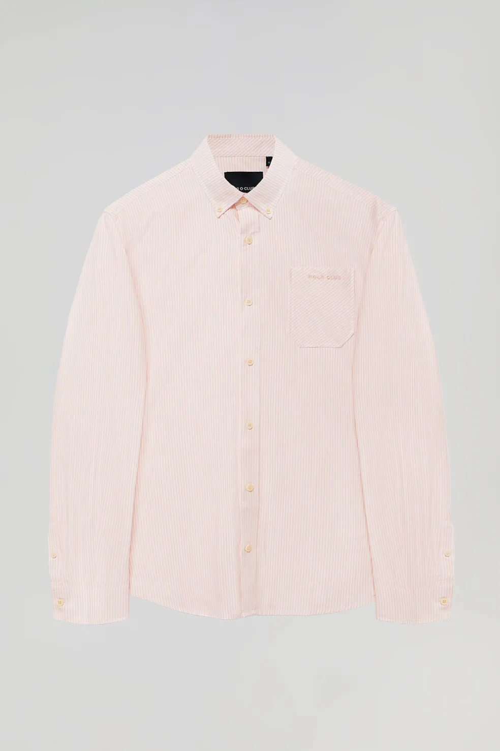 Camisa de rayas de color anaranjado Oxford y bordado Polo Club