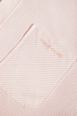 Camisa de rayas de color anaranjado Oxford y bordado Polo Club