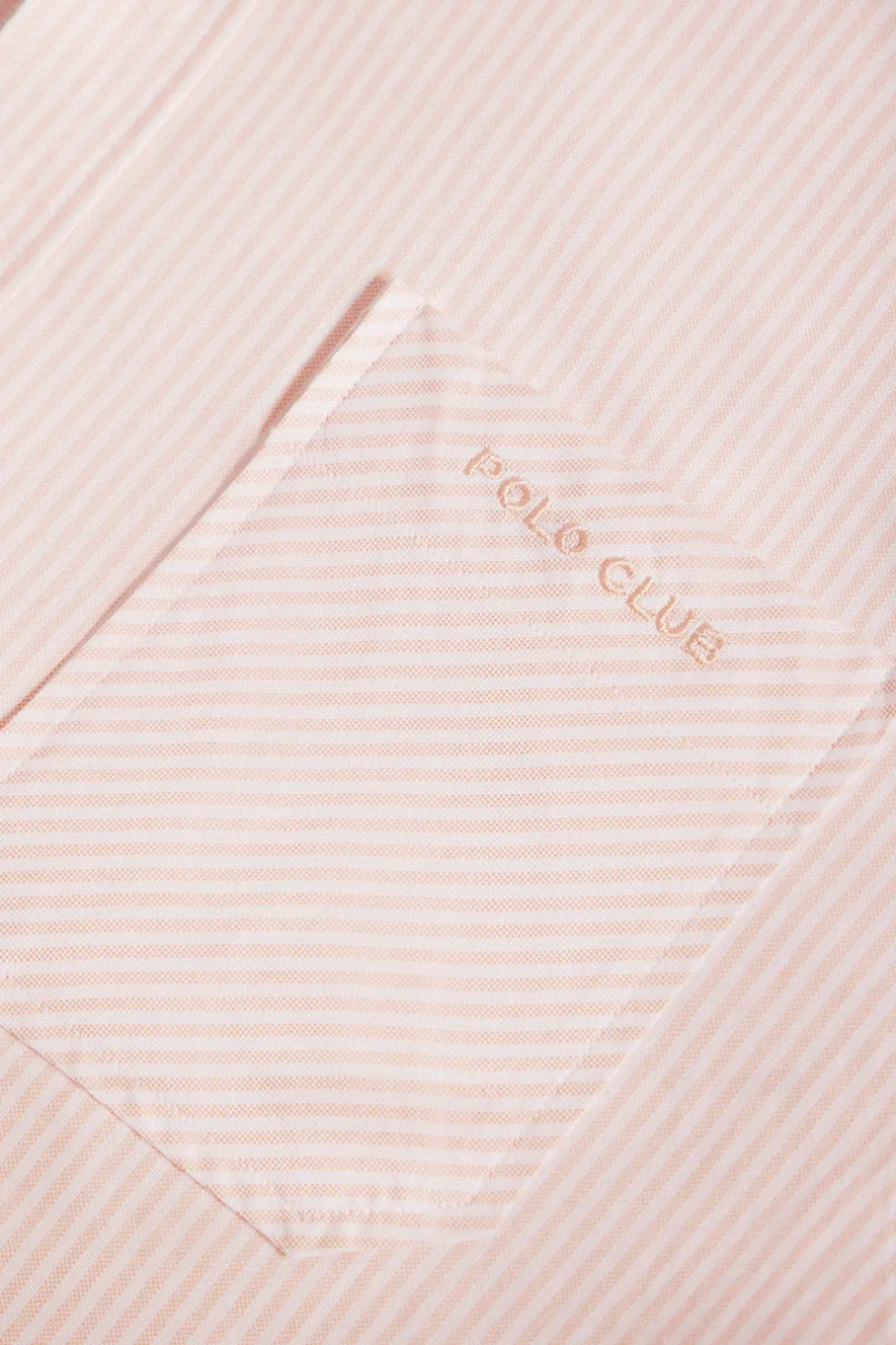 Camisa de rayas de color anaranjado Oxford y bordado Polo Club