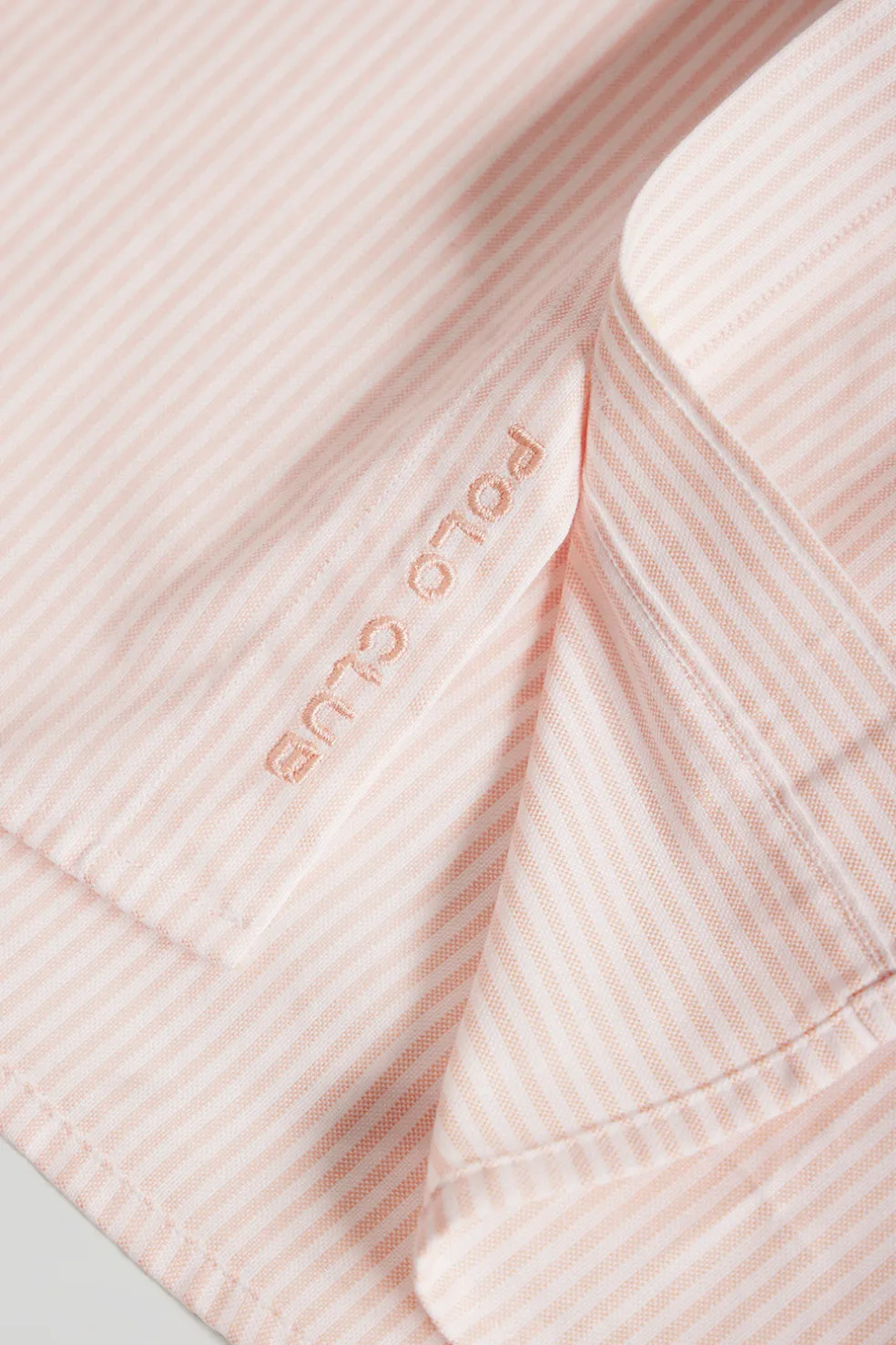 Camisa de rayas de color anaranjado Oxford y bordado Polo Club