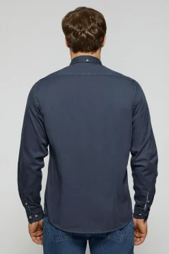 Camisa de sarga Princeton azul marino con logo Rigby Go