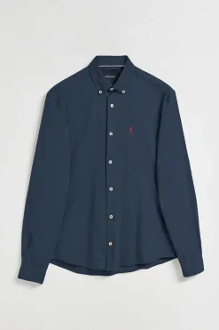 Camisa de sarga Princeton azul marino con logo Rigby Go