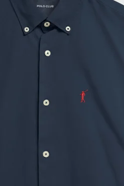 Camisa de sarga Princeton azul marino con logo Rigby Go
