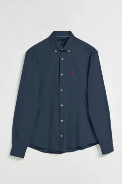 Camisa de sarga Princeton azul marino con logo Rigby Go