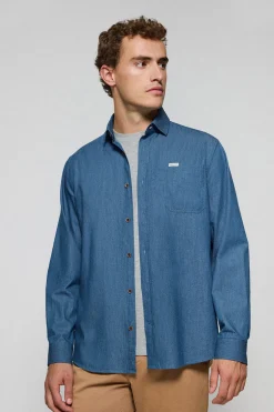 Camisa denim con bolsillo y detalle Polo Club