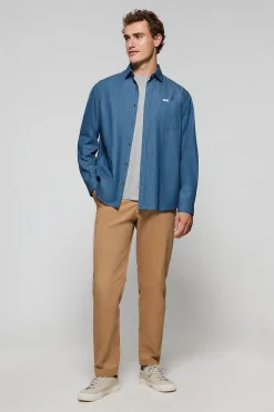 Camisa denim con bolsillo y detalle Polo Club