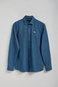 Camisa denim con bolsillo y detalle Polo Club