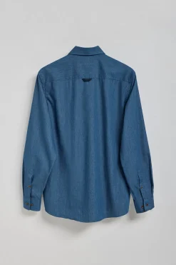 Camisa denim con bolsillo y detalle Polo Club