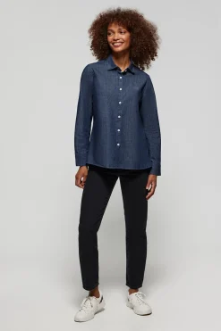 Camisa denim Loose Fit con logo bordado