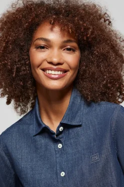 Camisa denim Loose Fit con logo bordado