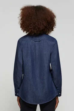 Camisa denim Loose Fit con logo bordado
