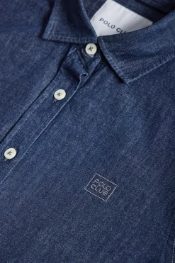 Camisa denim Loose Fit con logo bordado