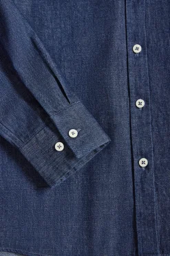 Camisa denim Loose Fit con logo bordado
