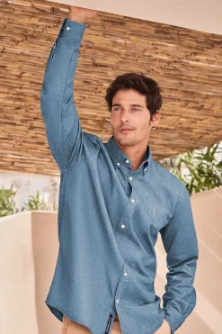 Camisa denim regular fit con logo Rigby Go