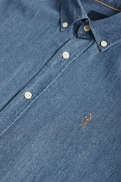 Camisa denim regular fit con logo Rigby Go