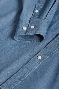 Camisa denim regular fit con logo Rigby Go