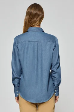 Camisa denim regular fit con logo bordado Rigby Go