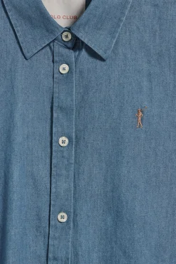 Camisa denim regular fit con logo bordado Rigby Go