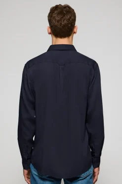 Camisa Franklin azul marino con bolsillos regular fit